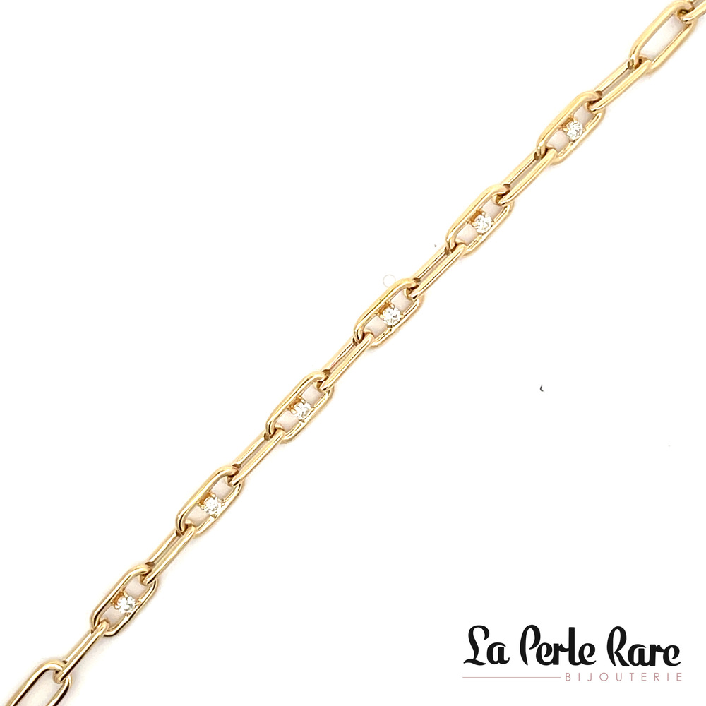 Yellow gold bracelet with a total of 22 diamond points - 292275 - Majolie