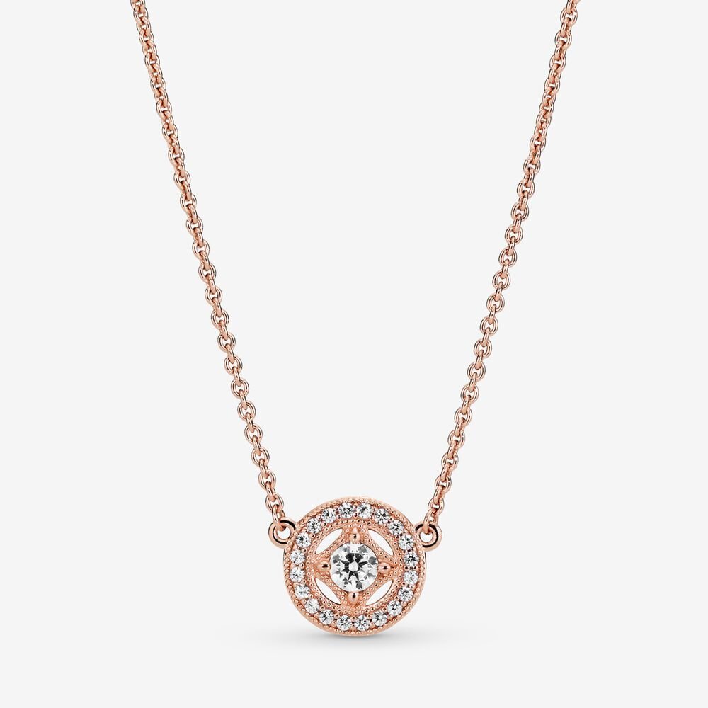 Collier cercle rétro, cz incolores - 380523CZ-45 - Pandora