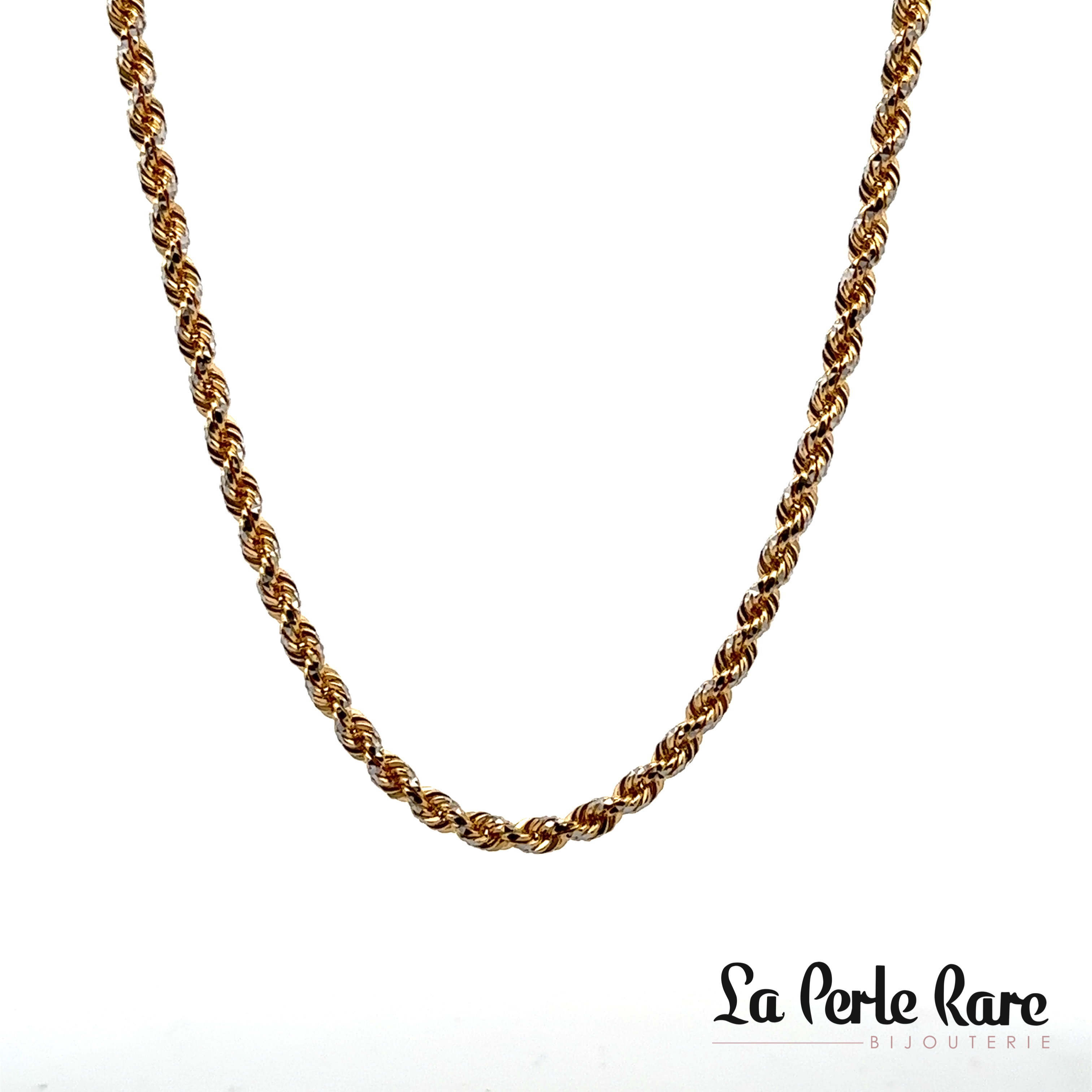 Rope two-tone gold chain (yellow/white). - LPR-2320-24 - Exclusivity