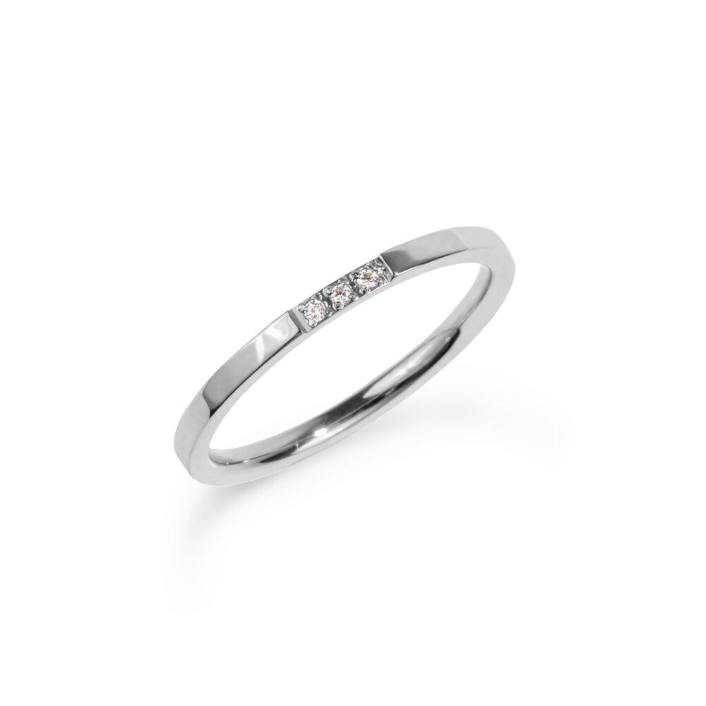 Bague pure en acier inoxydable et cz