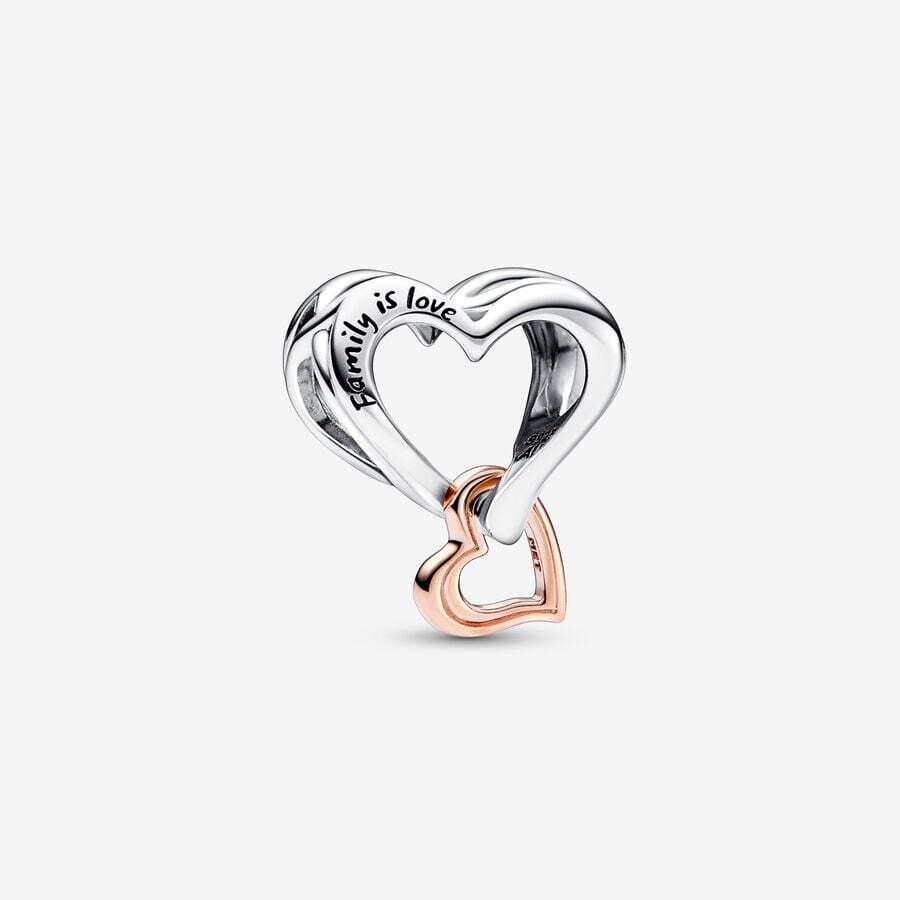 Bille infini ajouré en forme de coeur, pandora rose, argent