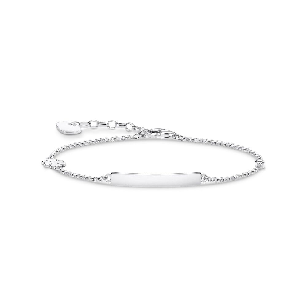 Bracelet argent trèfle pierre blanche - A1977-051-21-L19V - Thomas Sabo