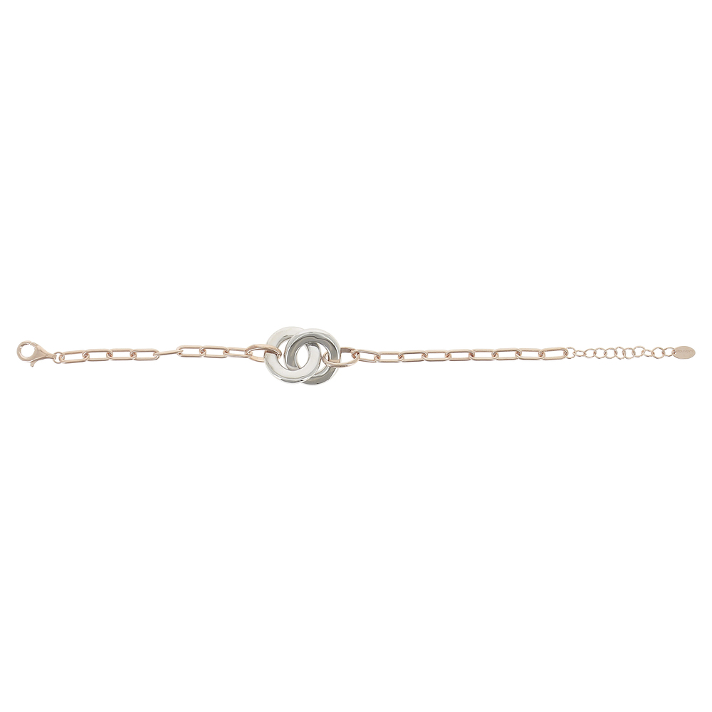 Bracelet argent 2 tons rose et blanc