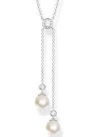 Silver, zirconium, freshwater pearl necklace - KE190516714L45V - Thomas Sabo