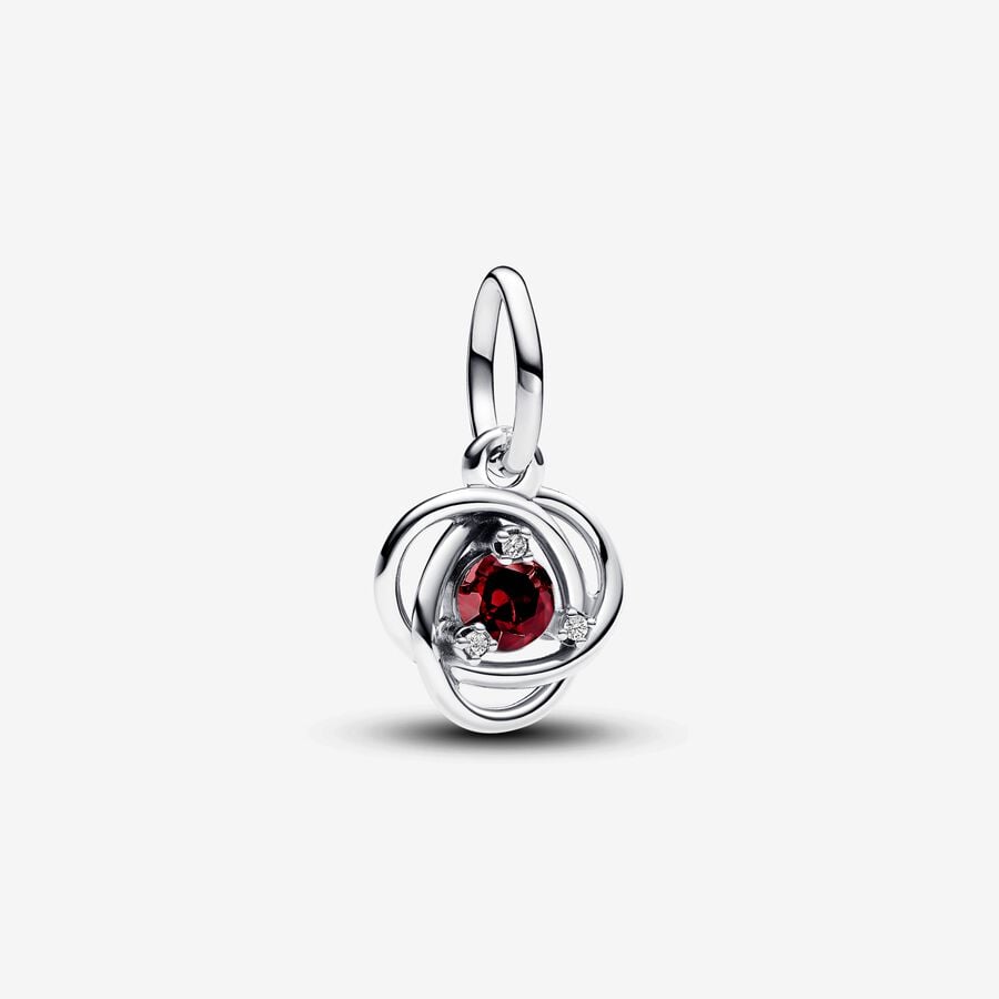 Eternal circle charm, silver, red crystal, cubic zirconia - 793125C01 - Pandora