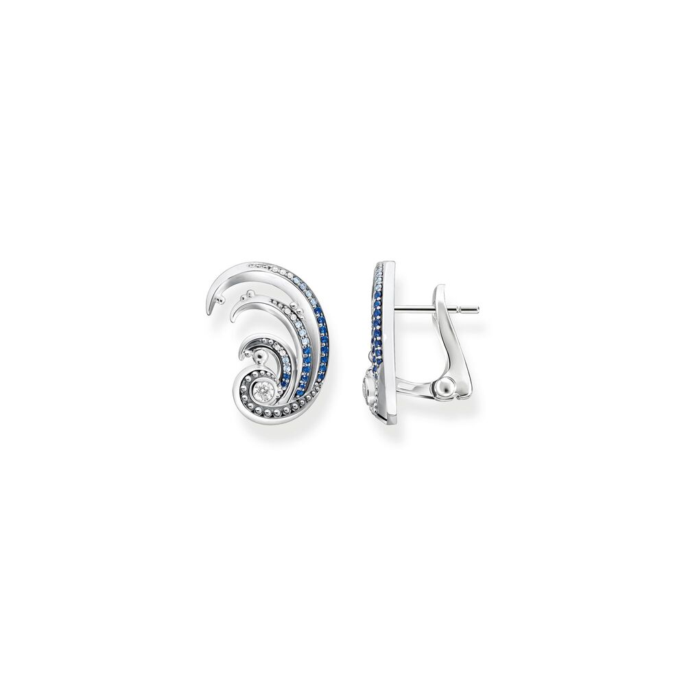 Bo fixes vagues argent, pierres bleues/blanches - H2225-644-1 - Thomas Sabo