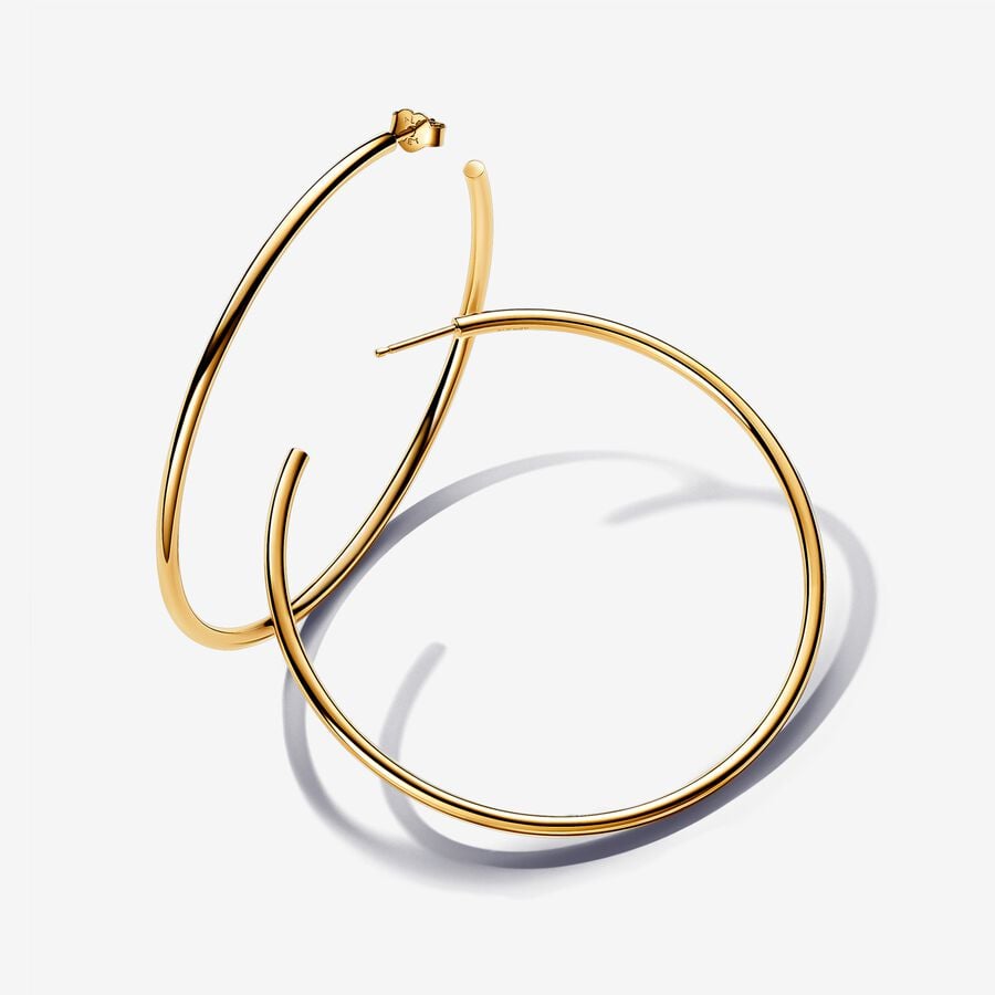 Hoops, unique metal blend plated with 14-karat gold