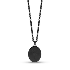 Pendentif médical, acier inoxydable noir - AS-P190BK-20 - Arz Steel