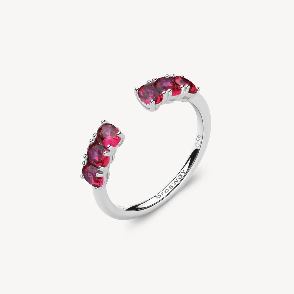 Bague ouverte, argent, zircons roses - FPR11B - Brosway Italia