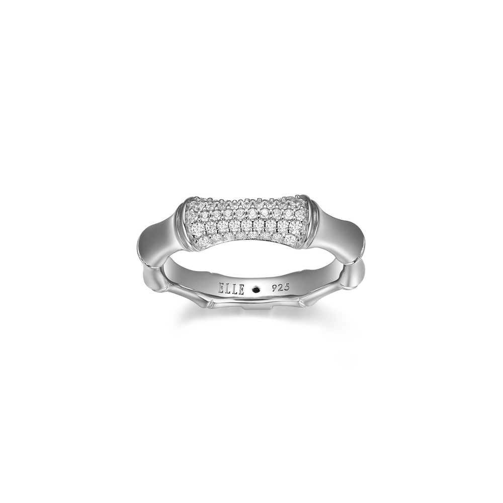 Bague argent rhodié, zircons - R4LAGQ00A8 - Elle