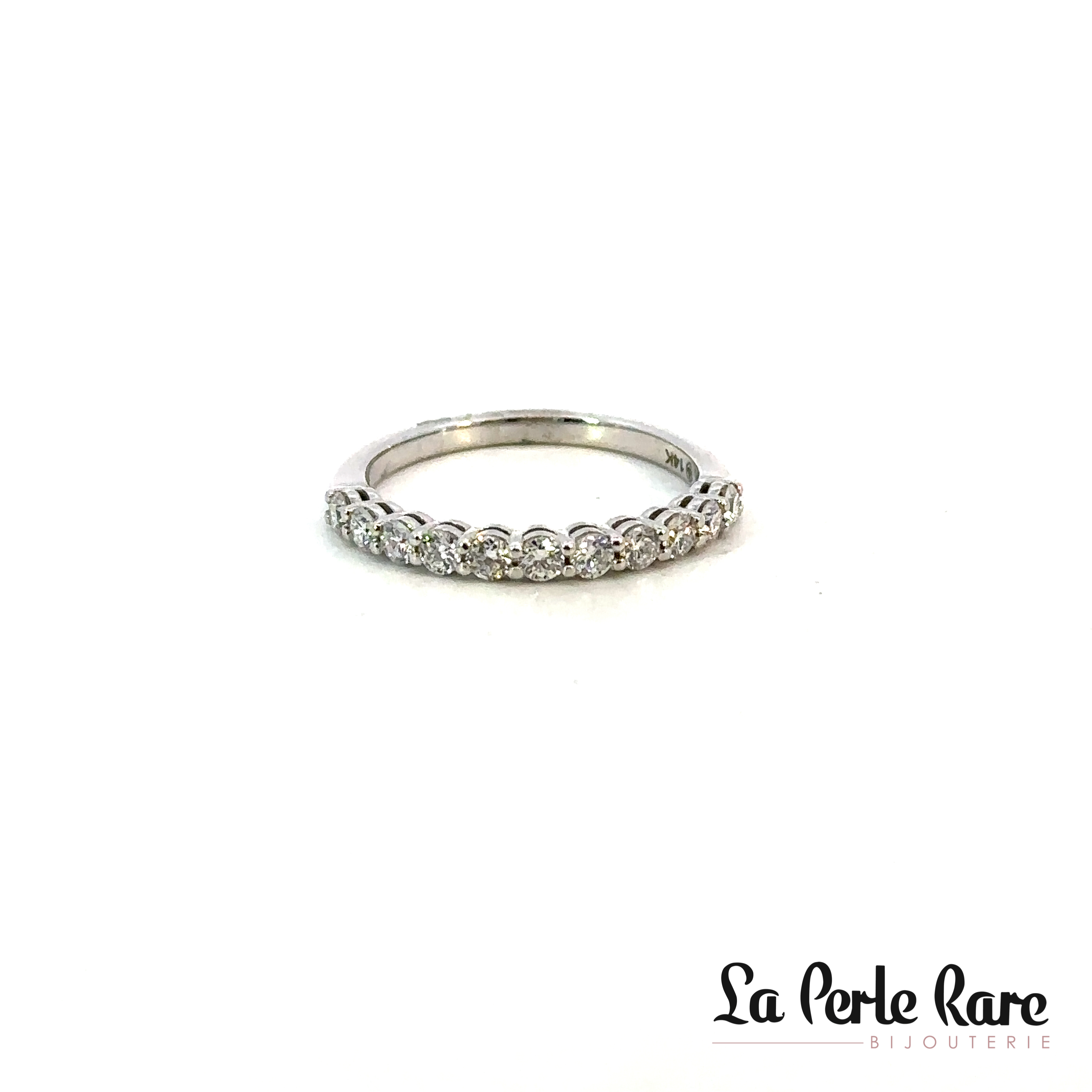 White gold semi-eternity ring, certified - 50J68WG5018 - Corona