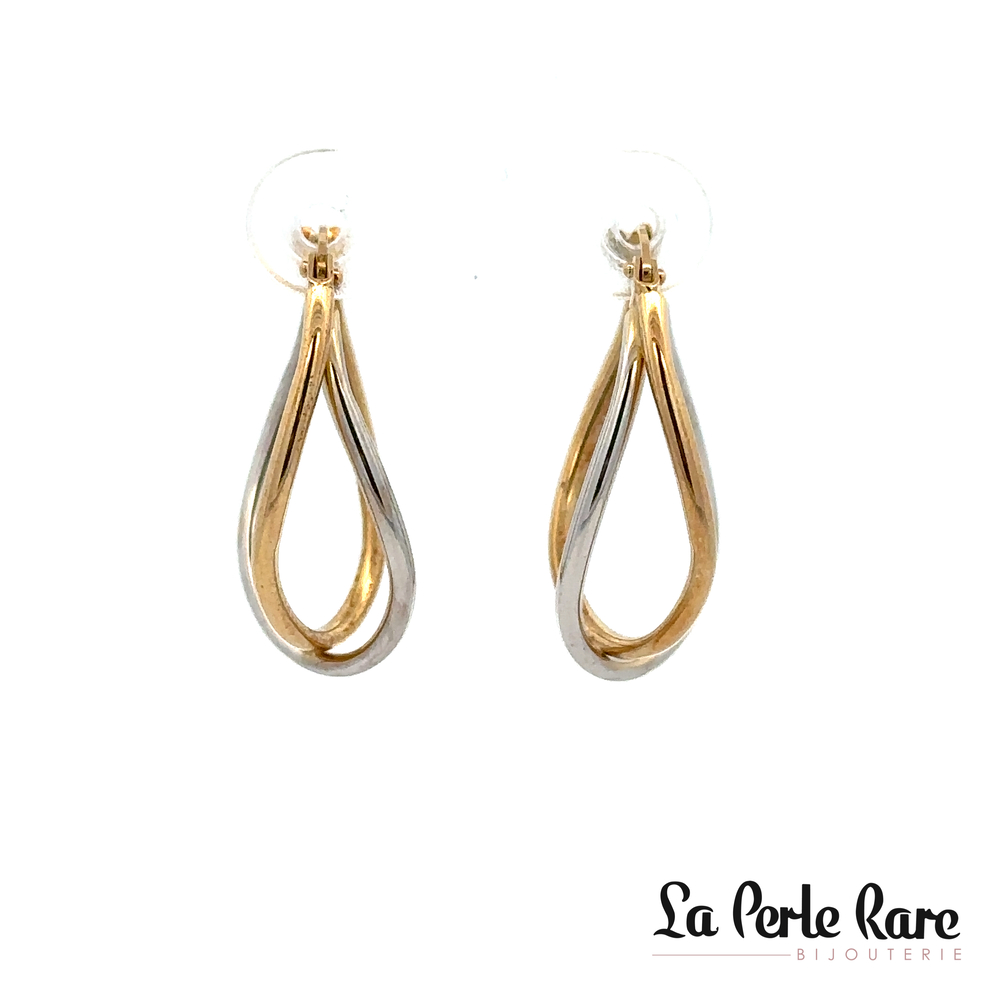 Two-tone gold hoops (yellow/white) - TE-0093-2T - Exclusivity