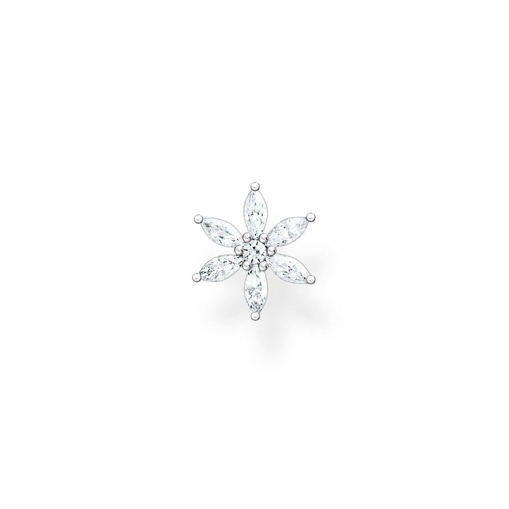 Flower silver, zirconium fixed earring (singular) - H2196-051-14 - Thomas Sabo