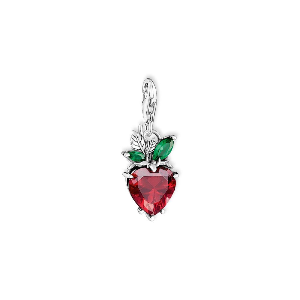 Pendentif charm fraise argent 