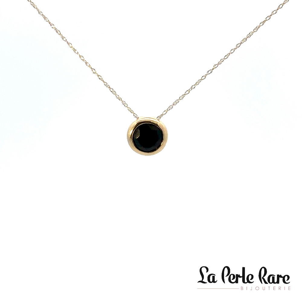 Pendentif or jaune 10 carats, onyx - LPR-2522 - Exclusivités