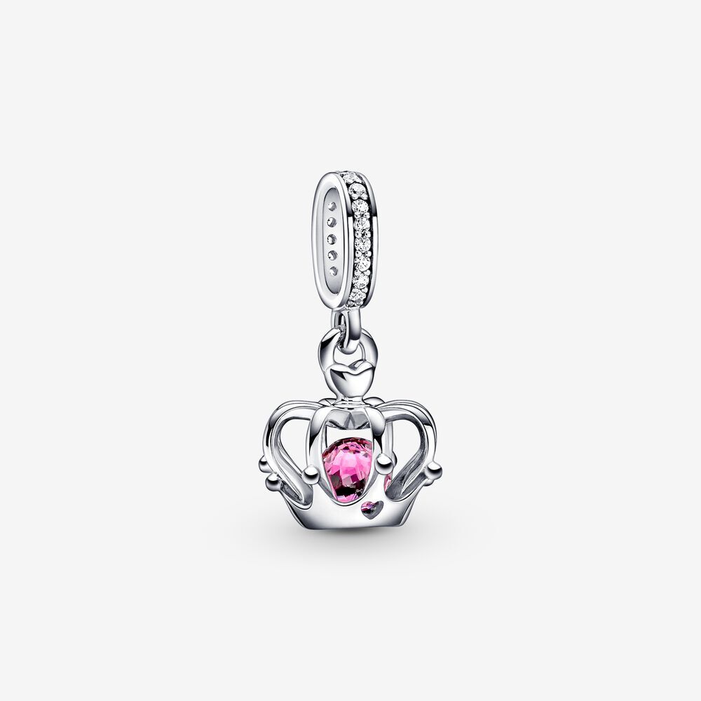 Bille couronne royale scintillant, argent, cristal rose, zircons incolores - 790231C01 - Pandora