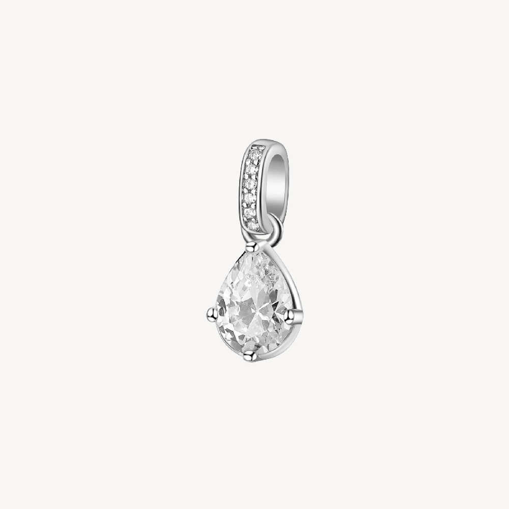 Rhodium-plated sterling silver pendant with colorless cubic zirconia - FIW30 - Brosway Italia