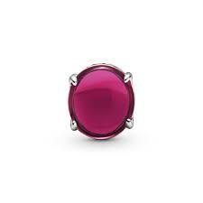 Bille à cabochon ovale, cristal rose, cz rouges - 799309C01 - Pandora