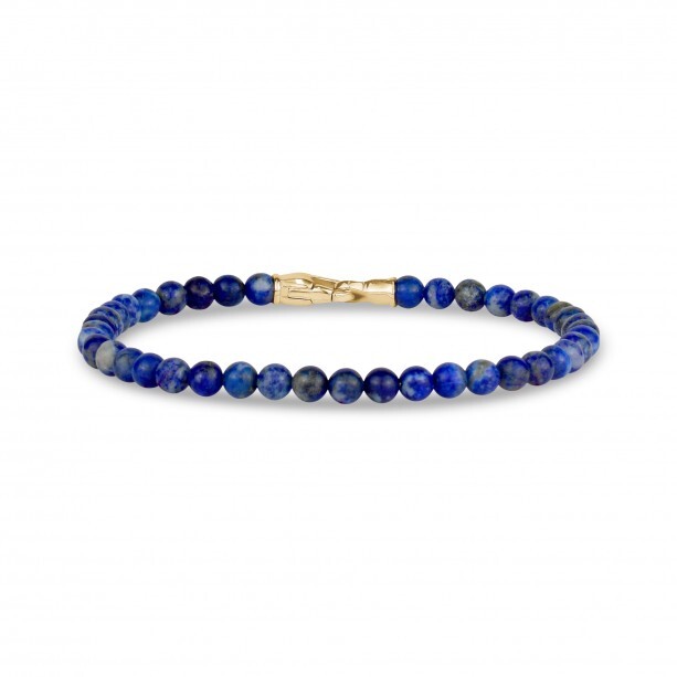 Bracelet acier inoxydable doré, lapis lazuli - AS-B344-7.5 - Arz Steel