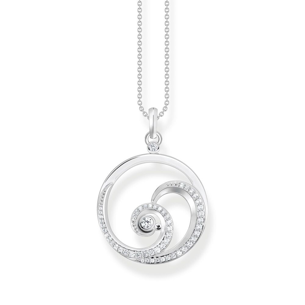 Pendentif vague argent, zircons - KE2143-051-14-L45V - Thomas Sabo