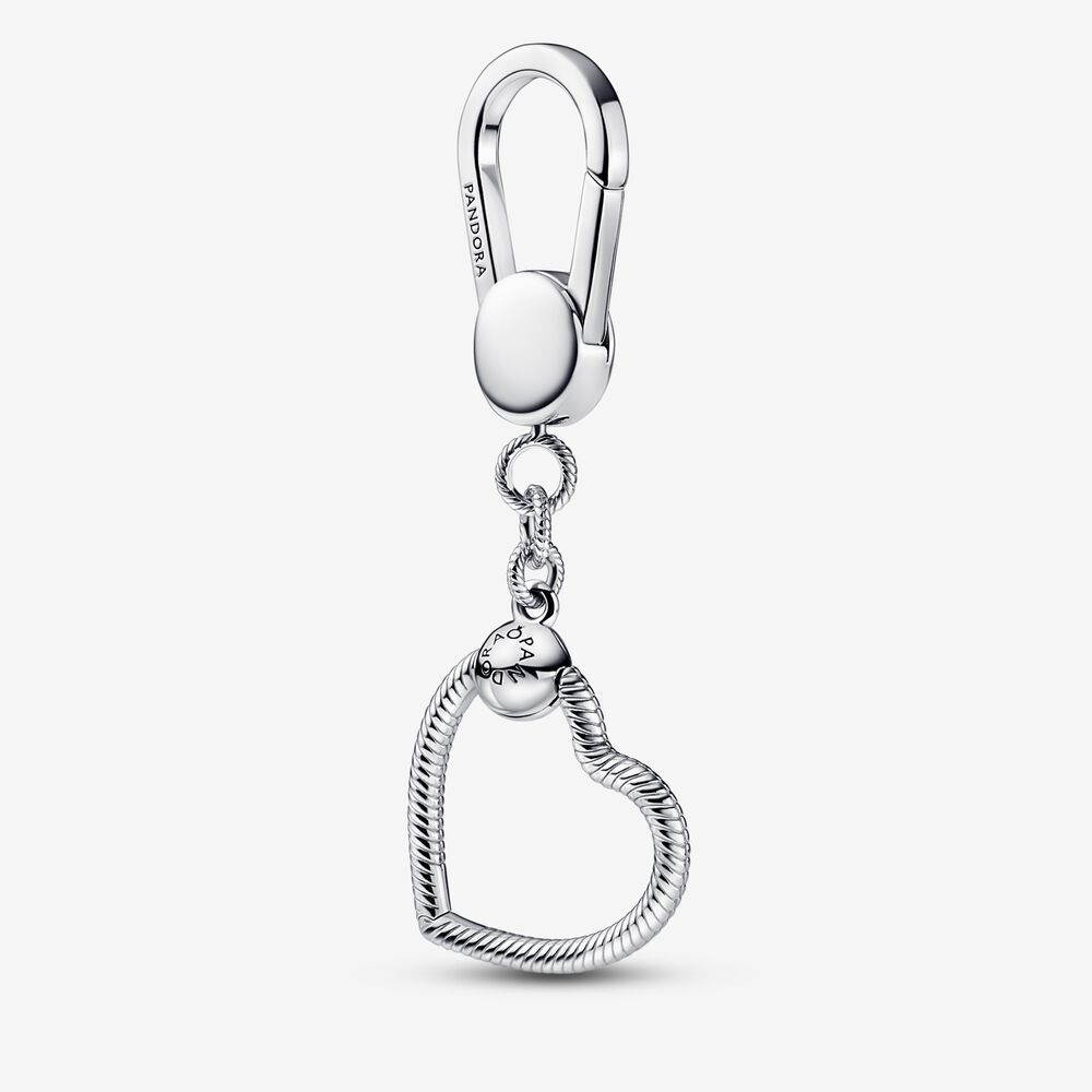 Porte charms coeur pour sac à main, argent