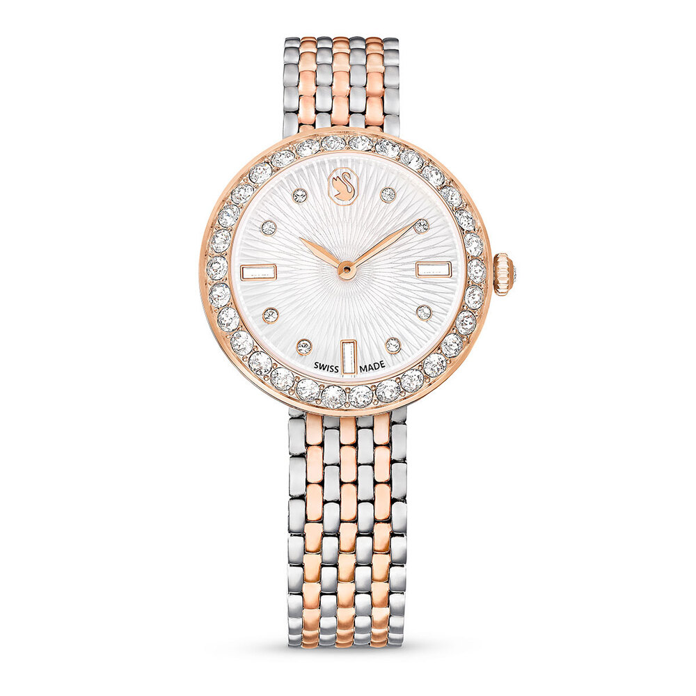 Montre métal 2 tons (blanc/rose), cristaux - 5672971 - Swarovski