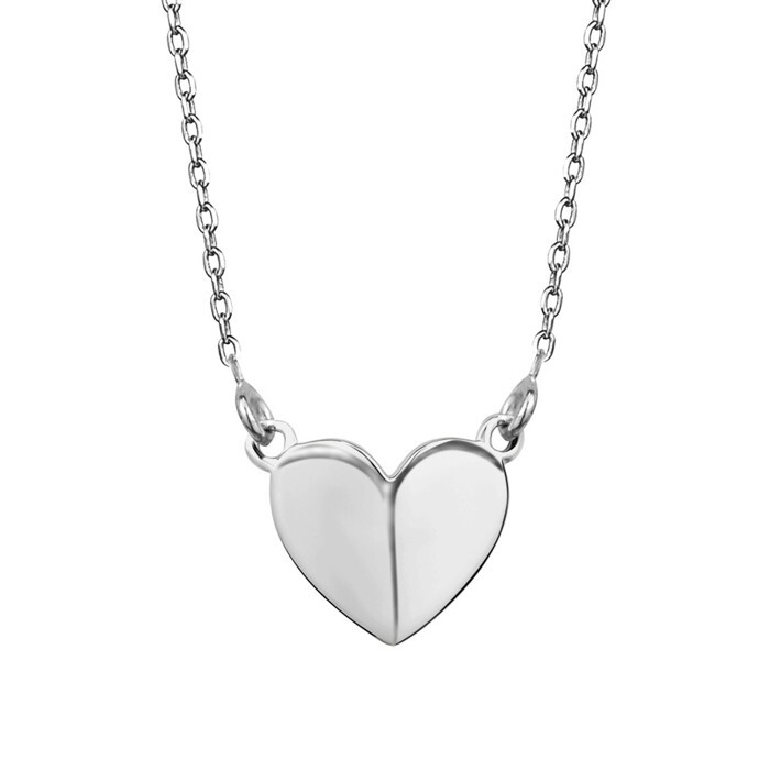 Collier coeur, argent