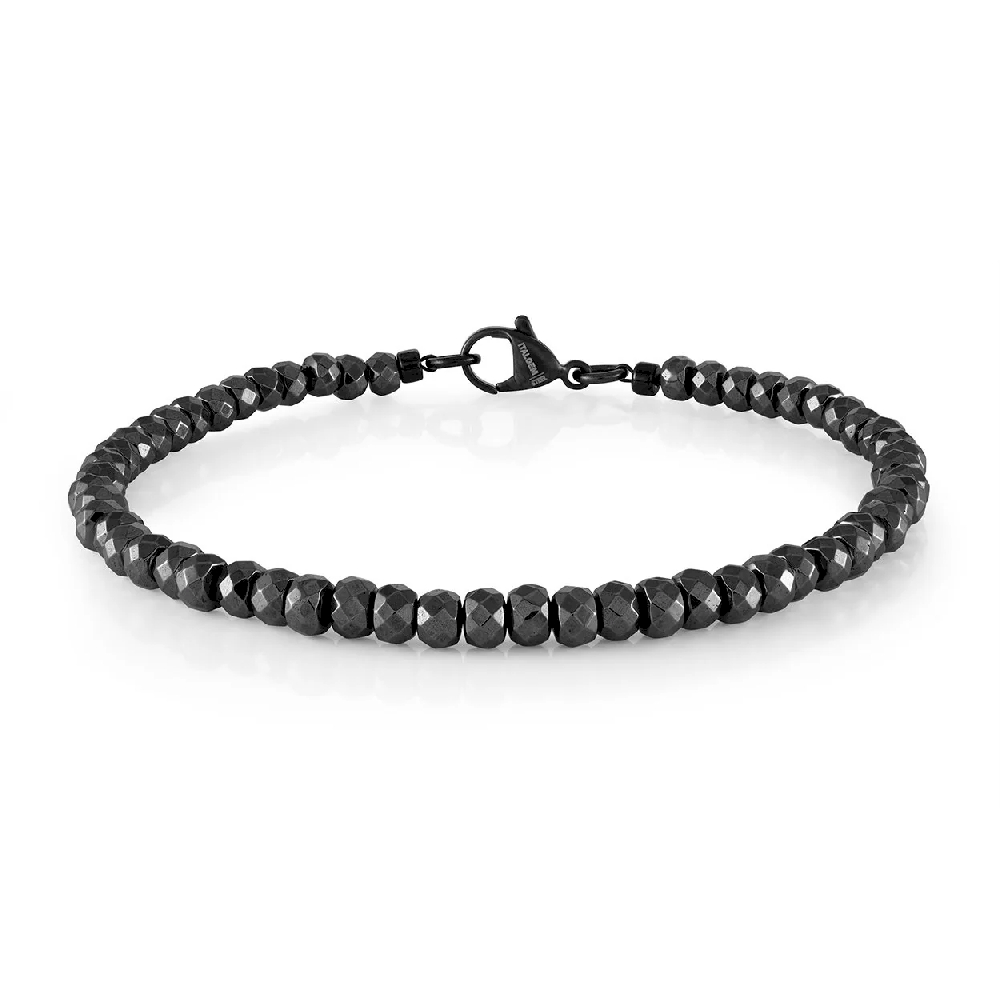 Hematite bracelet, black steel - BB-374-7.25 - Italgem Steel