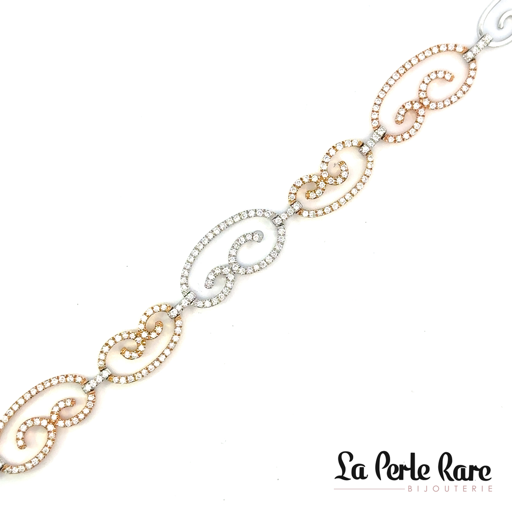 Bracelet or 3 tons (jaune/blanc/rose), diamants - SOSSI111831 - Exclusivités