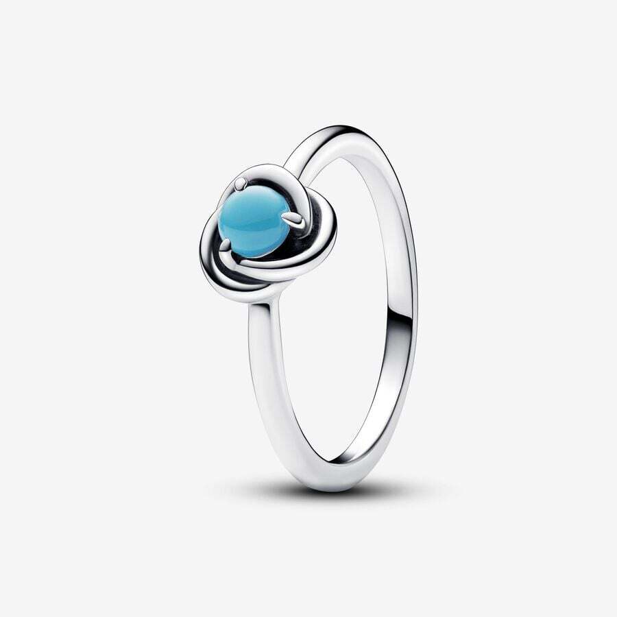 Bague cercle éternel, argent, cristal bleu turquoise - 192993C12-52 - Pandora