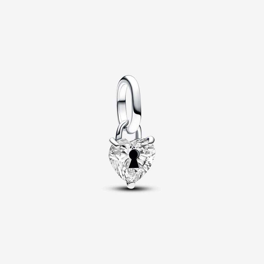 Heart bead, silver, cubic zirconium, Pandora Me - 793086C01 - Pandora