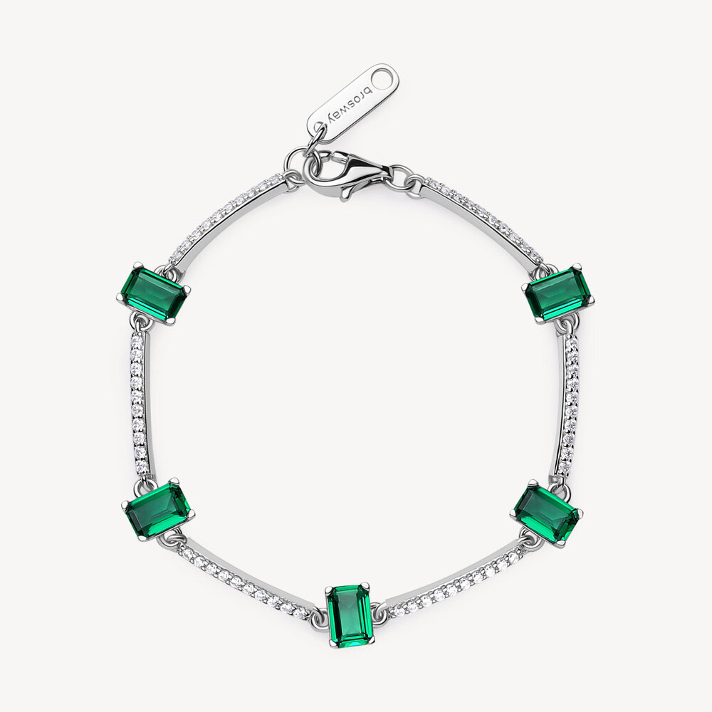 Bracelet argent, zircons blancs/verts - FLG04 - Brosway Italia