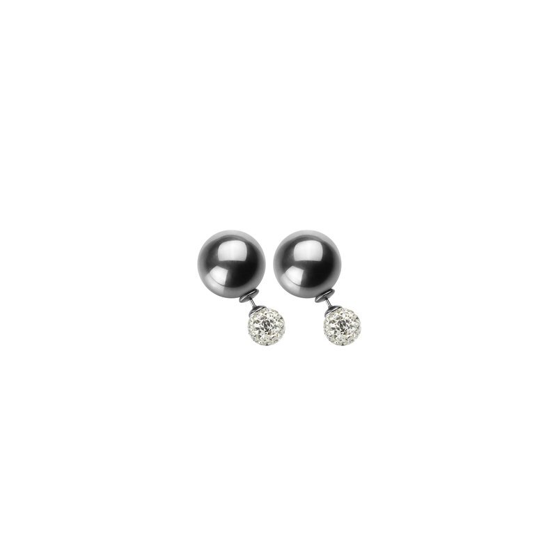 Women's steel and cz fixed earrings