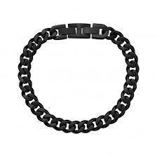 Bracelet gourmette, acier noir - SSB359BK-M - Arz Steel