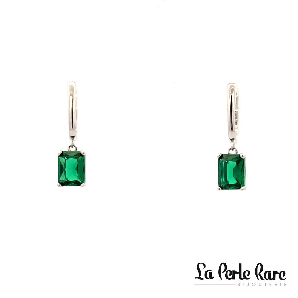  Silver earrings, green zirconium - FLG07 - Brosway Italia