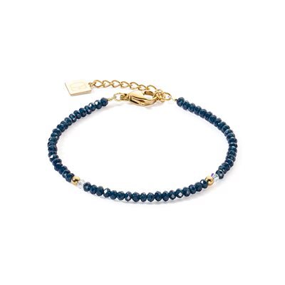 Bracelet acier doré, cristaux bleus/blancs - 2033-30-0721 - Coeur De Lion