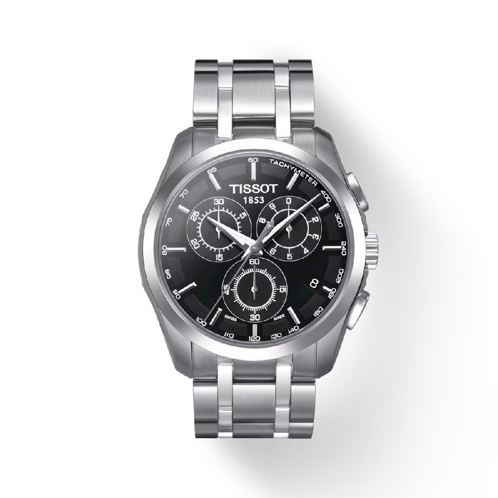 Montre homme acier et cadran noir, chronographe Couturier - T035.617.11.051.00 - Tissot