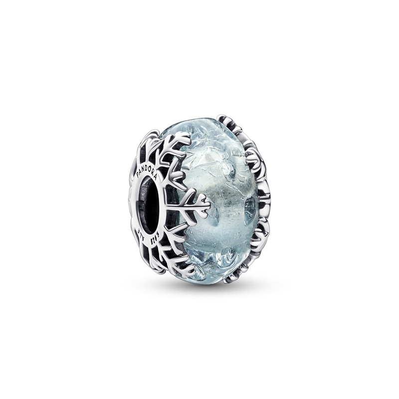 Bille flocon bleu d'hiver, argent, verre de murano bleu - 792377C00 - Pandora