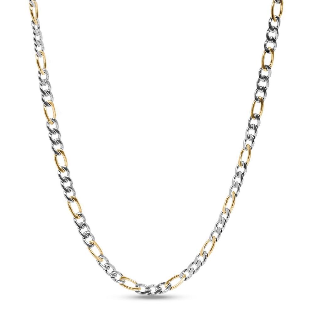 20 inches, 2-tone steel figaro chain