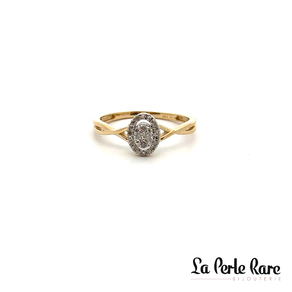 Bague or jaune 10 carats, 15 points de diamants total - SKR42967-15NJ - Exclusivités