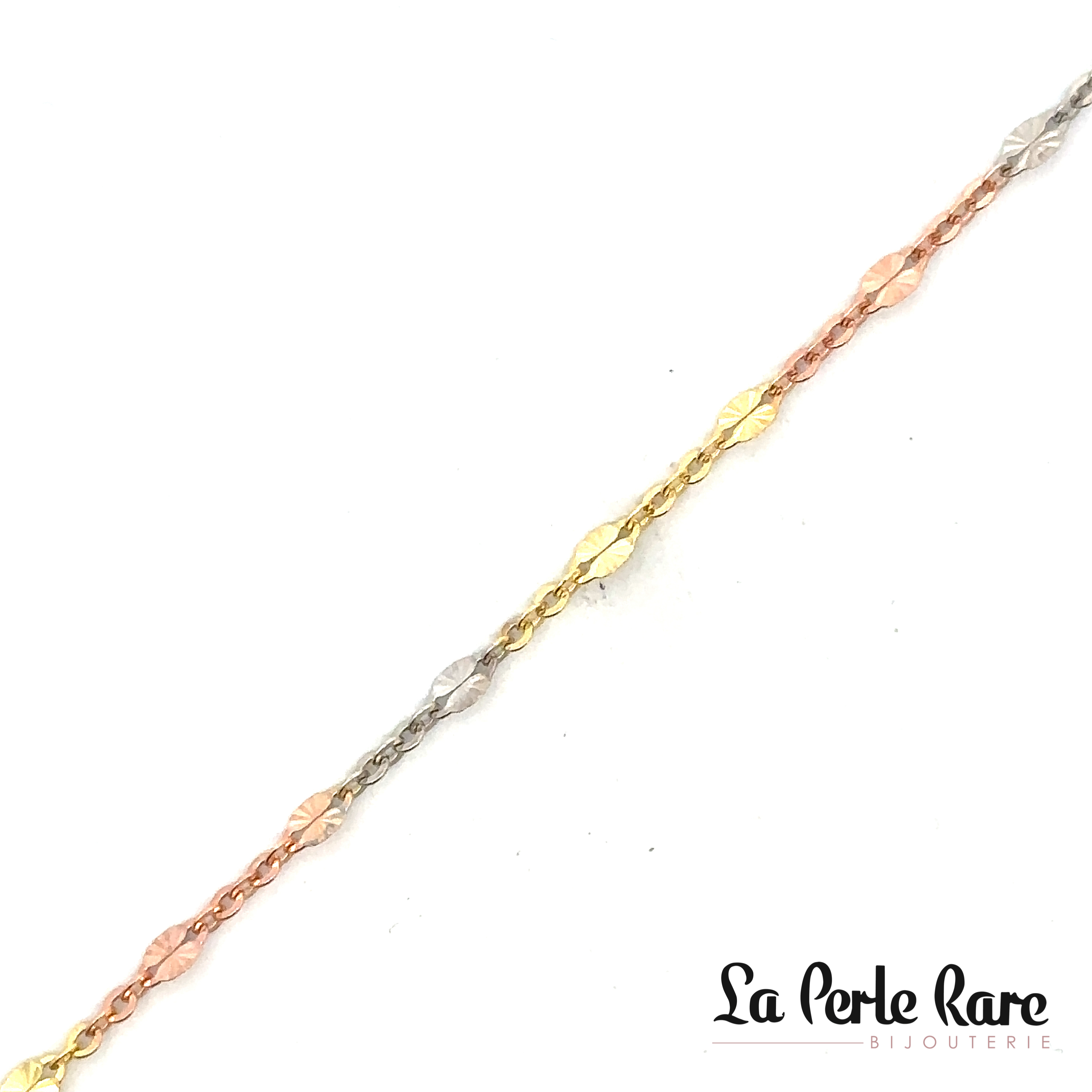 Three-tone (yellow/white/rose) gold anklet - LPR-2247-10 - Exclusivity