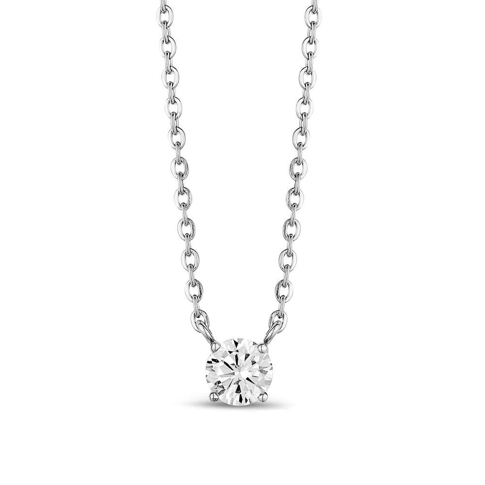 Collier acier, zircon