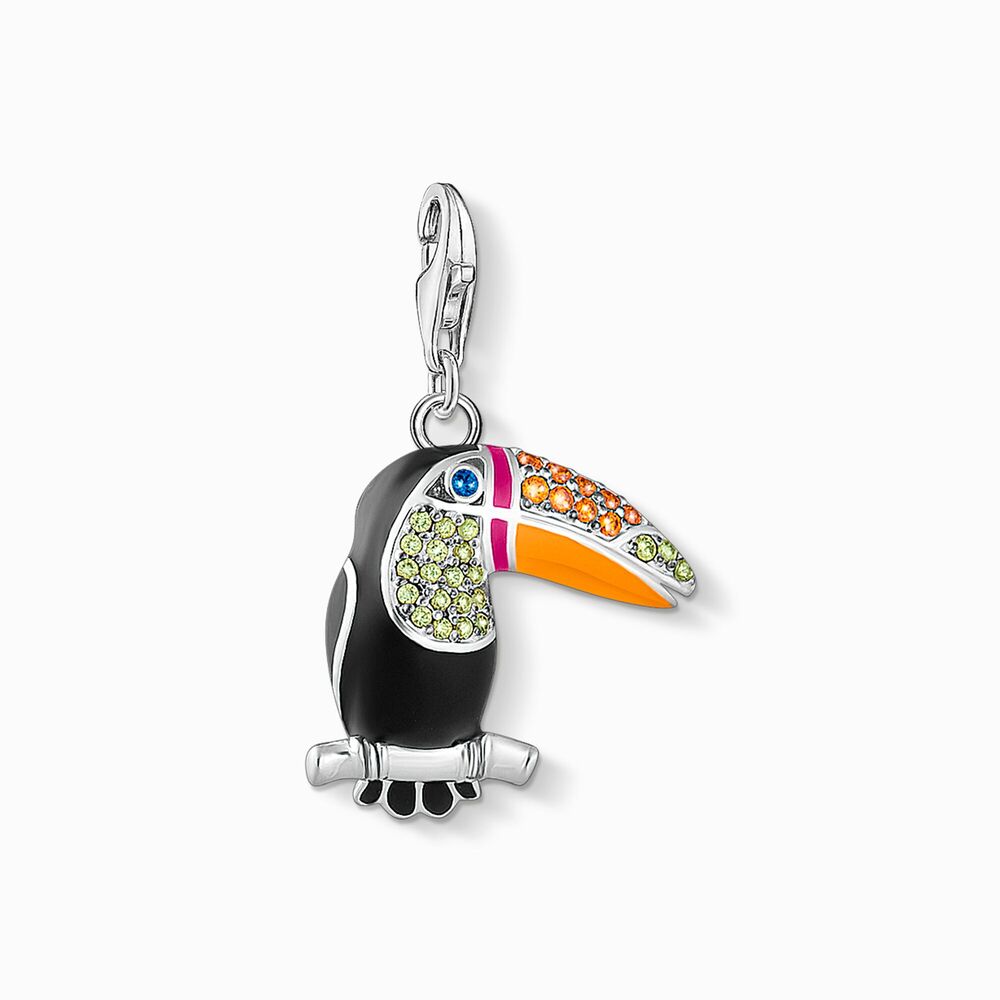 Charm toucan, argent, émail et pierres multicolores - 1727-691-7 - Thomas Sabo