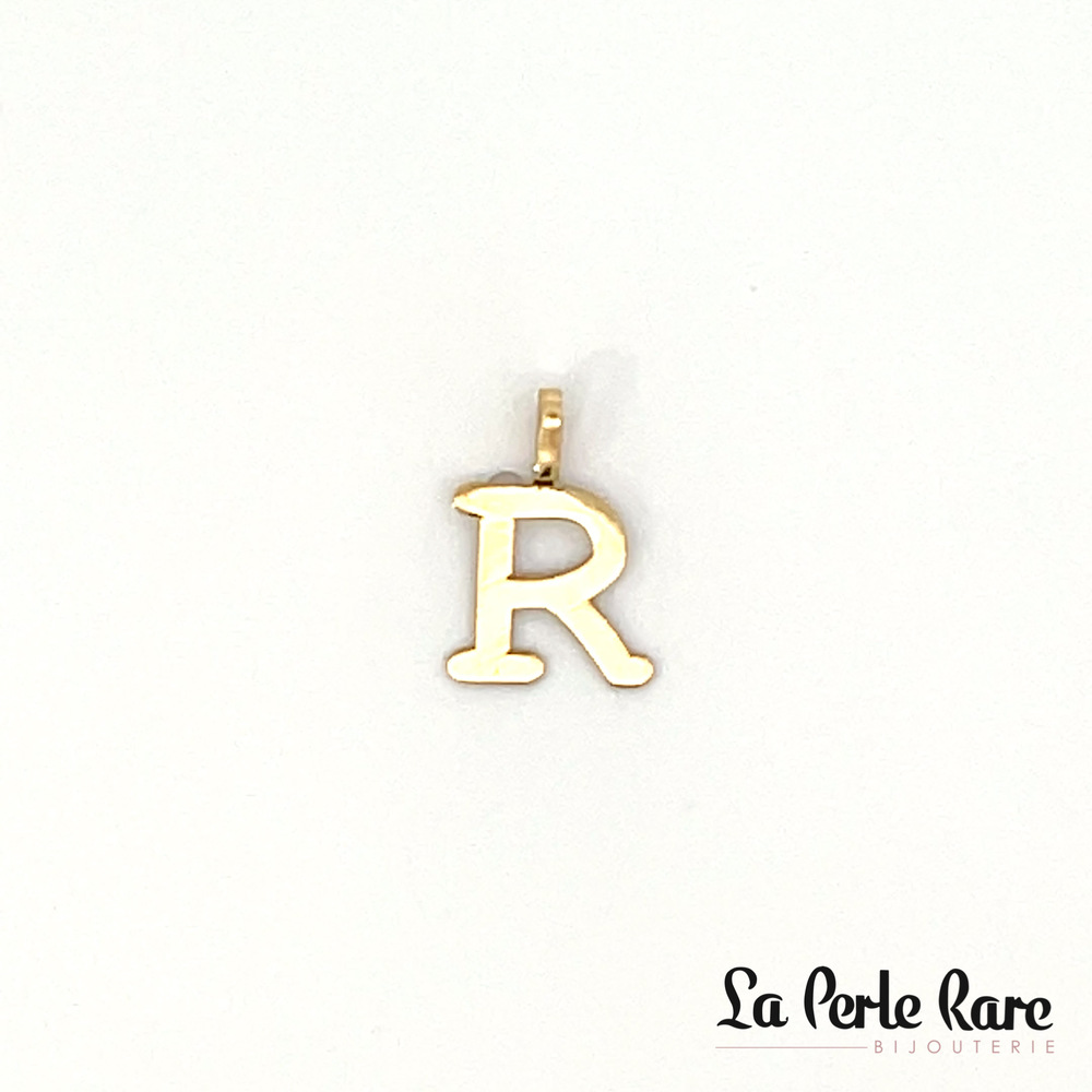 Pendentif lettre r, or jaune - 12718-R - Exclusivités