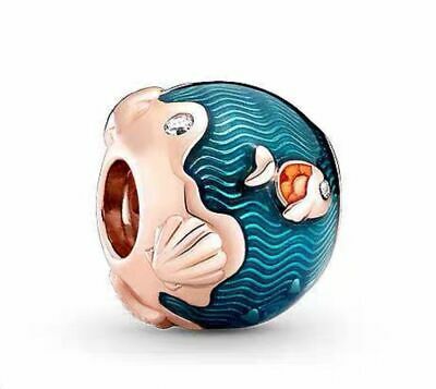 Bille vagues scintillante et poisson, émaux mixtes, cz incolores pandora rose - 789004C01 - Pandora