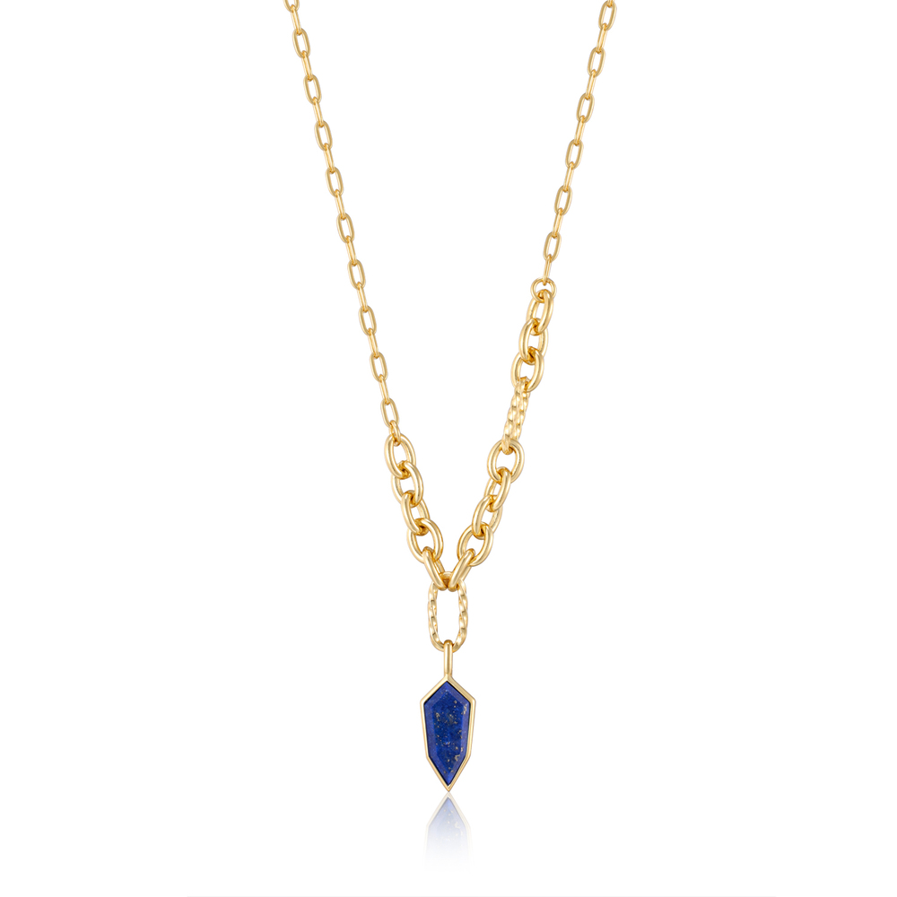 Collier argent doré, lapis - N042-01G-L - Ania Haie