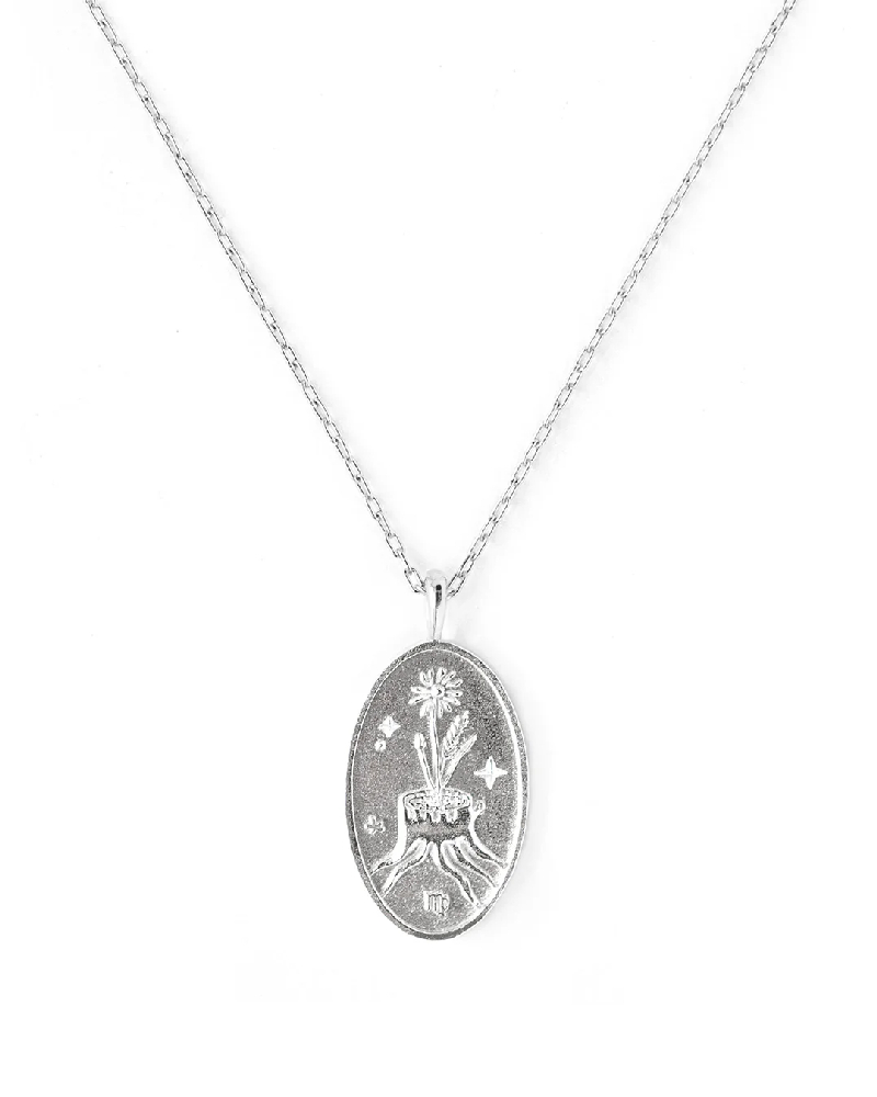 Pendentif zodiaque Vierge, étain argenté - VIERGE-SB - Welldunn