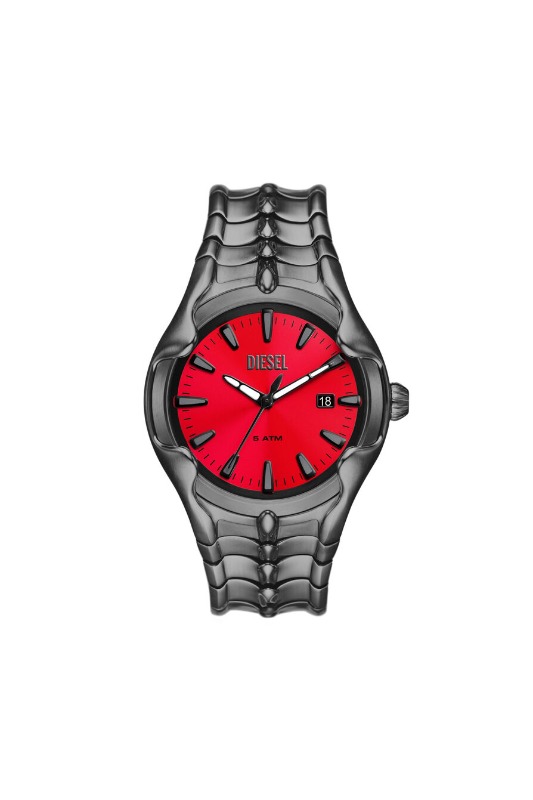  Black steel watch, red dial - DZ2199 - Diesel