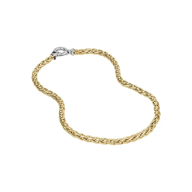 Collier or 2 tons (jaune/blanc), saphir - 540-18 - Exclusivités