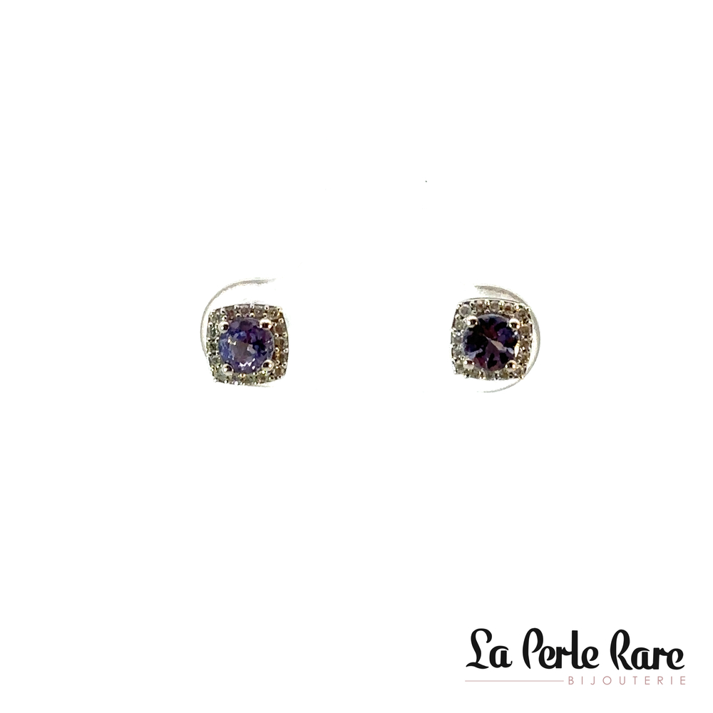 Boucle d'oreille tanzanite et 10 points dia - SKE16424-TAN - Exclusivités